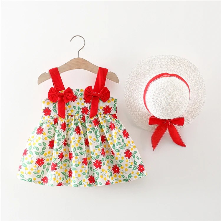 

baby girls for summer with hat cotton girls dresses summer