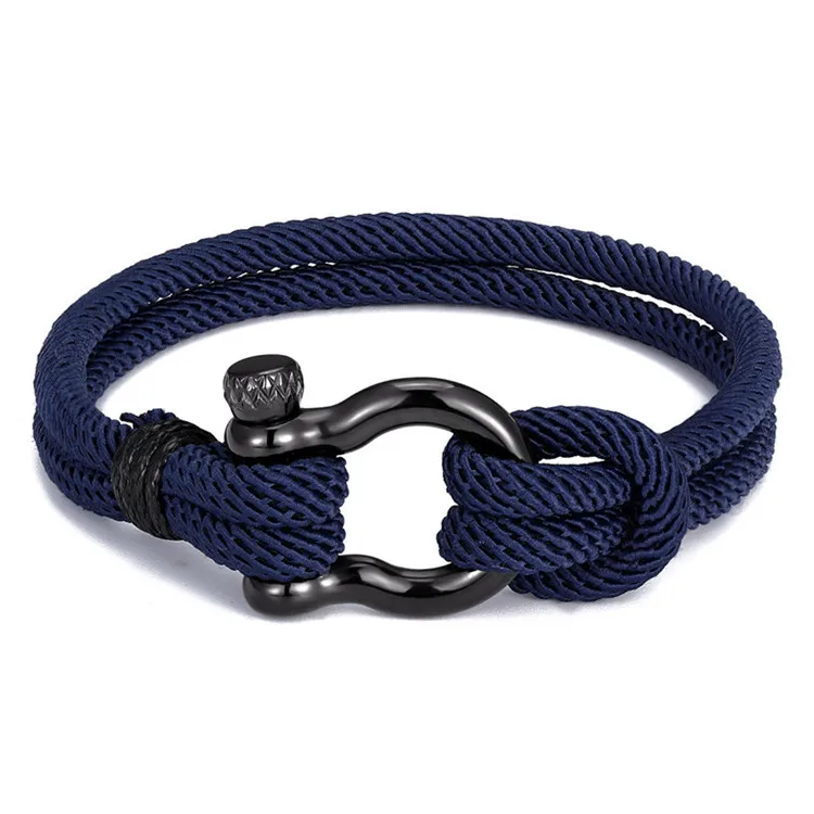 

Milan Rope Nautical Rope Bracelet with Shackle Sailor Bracelet Gift for Men & Women