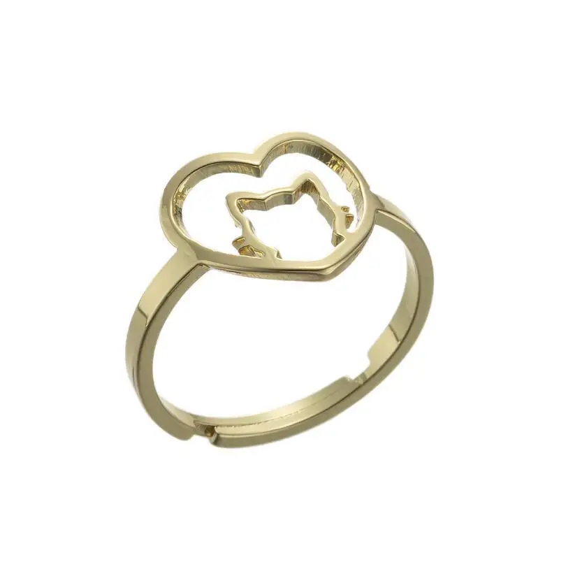 

Wholesale womens gold plated stainless steel heart jewelry set ring, As pic