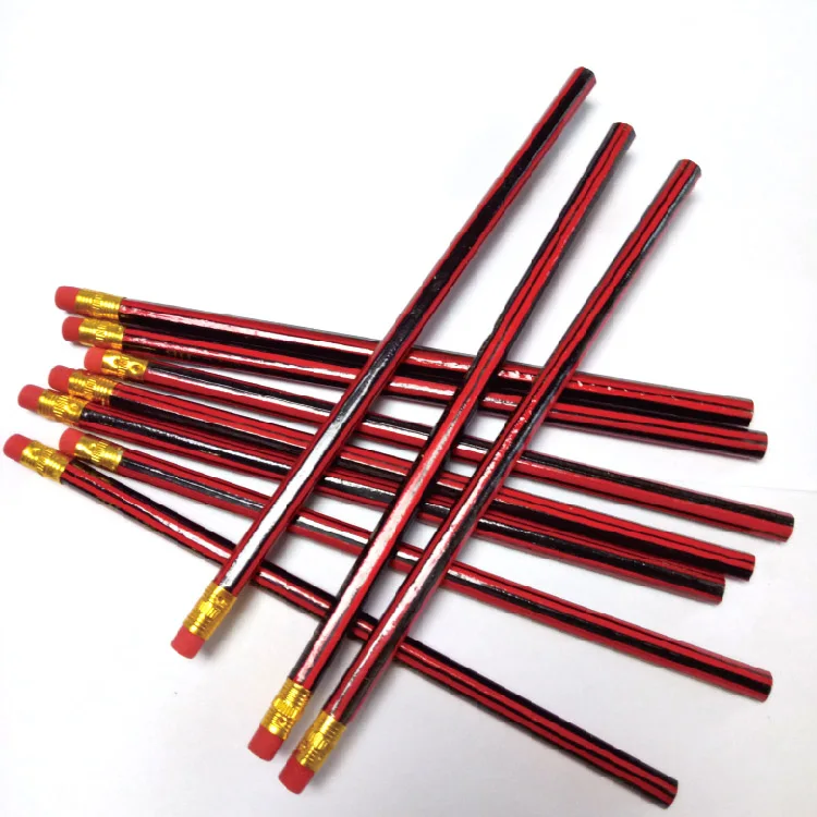 

Personalized red/yellow/green/red stripped School HB wooden Pencil With your Logo, Customized