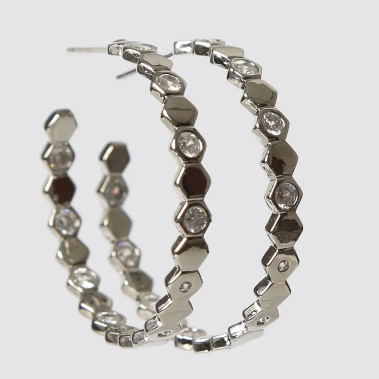 

XuQian 2021 Earrings Silver Plated Hip Hop Earrings For Christmas Gift