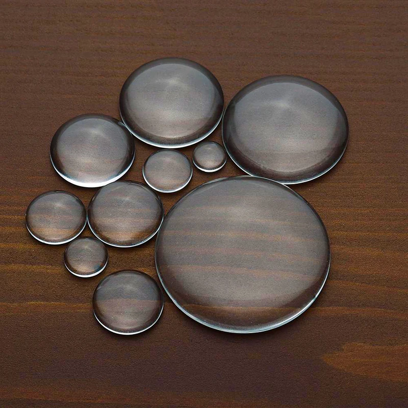 

8 10 12 18 20 30 40mm Round Flat Back Clear Glass Cabochon Round Loose Beads Cabochon Cameo Fit Pendants Bsase Tray For Jewelry, Multicolor