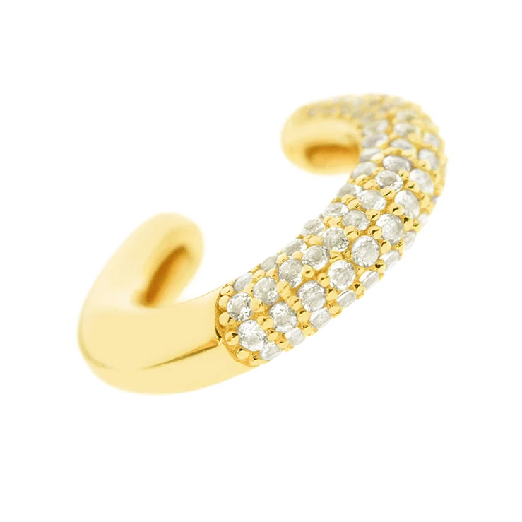 

Gemnel 925 sterling silver 18k gold plated diamond ear cuff trendy women earrings wholesale