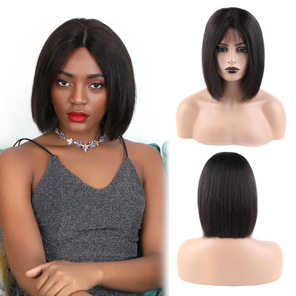 

wholesale price 4x4 Closure Bob Wigs 130% Brazilian Human Hair Wigs Short Wigs for Black Women