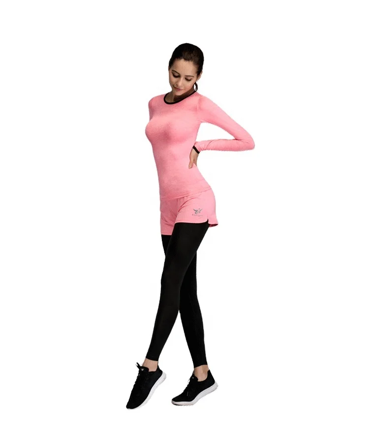 

Women's Long Sleeve Breathable Fitness Bodybuilding Clothes Three Piece Yoga Suit 1