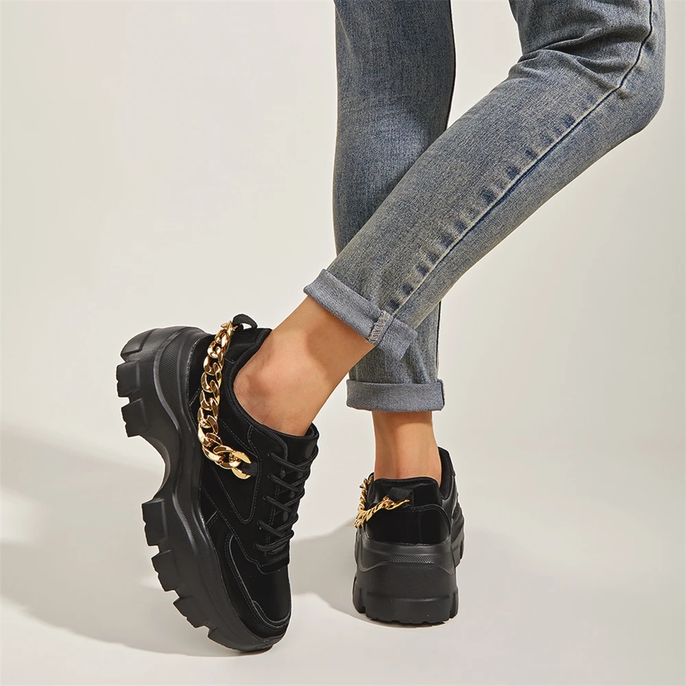 

2021 Platform Female Sneakers Shoes Girls chain decoration Casual Running Shoes Platform Women's Fashion Sneakers Shoes, Customized color
