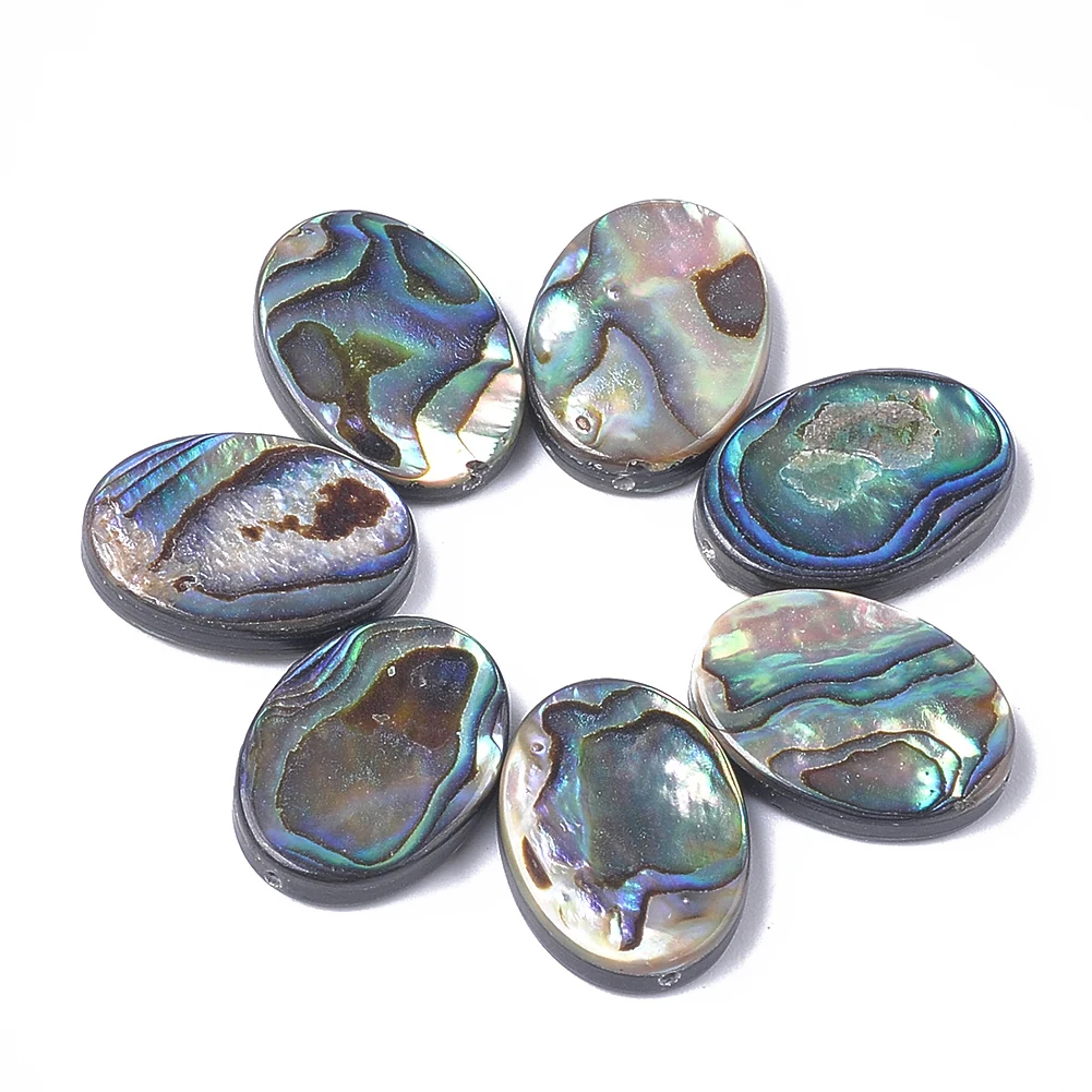 

Pandahall 18mm Natural Oval Abalone Shell Beads
