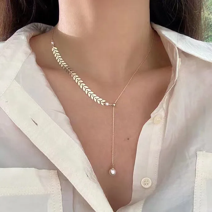 

Fashion gold pearl necklace for women wholesale N206206, Picture shows