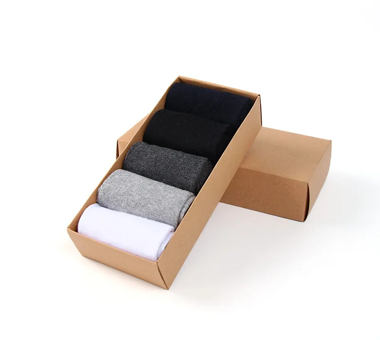 

Custom business fashion solid color Men cotton crew socks 5pairs box pack Autumn and winter, 5color/box