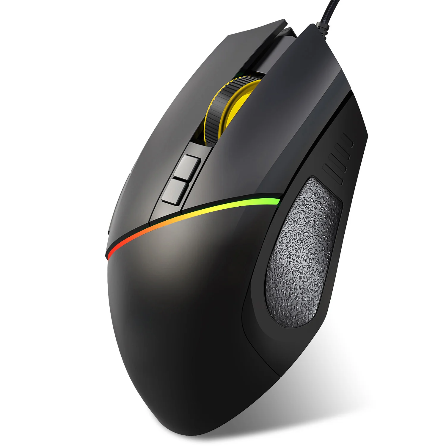 

A876 Wired Gaming Mouse with RGB Light and Switchable DPI 800-1000-3200-6400, Balck