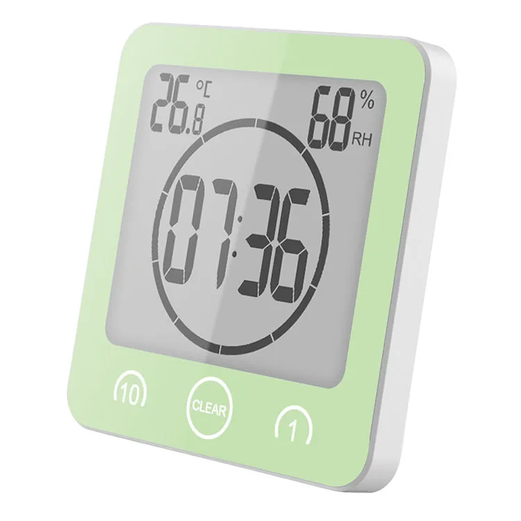 

Waterproof LCD Digital Clock Touch Control Timer Alarm Shower Wall Stand Clock Humidity Temperature