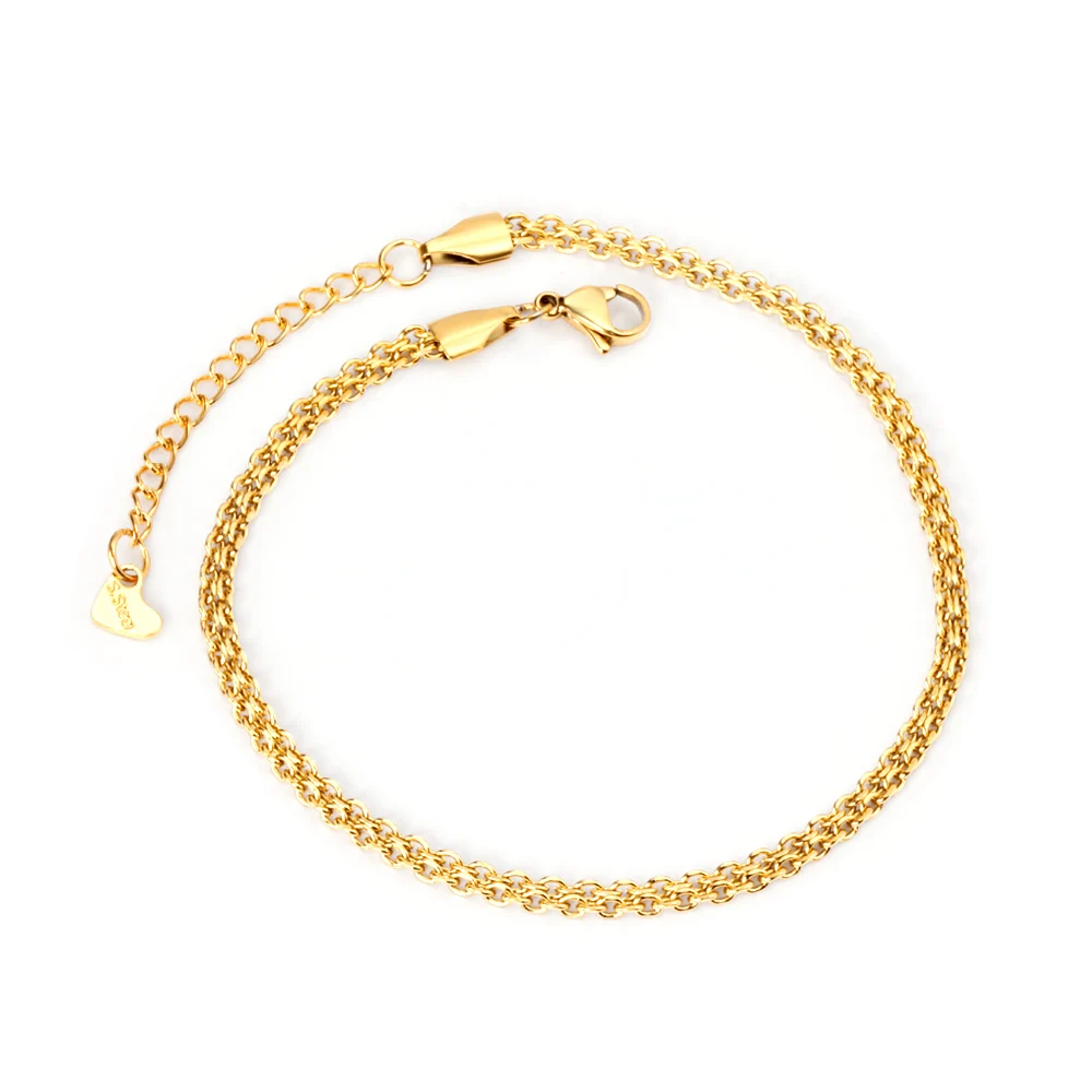 

Trendy Women Anklet Stainless Steel with 18K Gold Plated For Single Chain Anklet, Picture