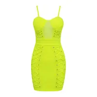 

2020 New Style Yellow Bodycon Dresses Sexy Women Bandage Club Dress