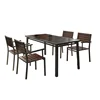 Modern Metal Cast Aluminum Garden Dining Table and Chair Set Furniture