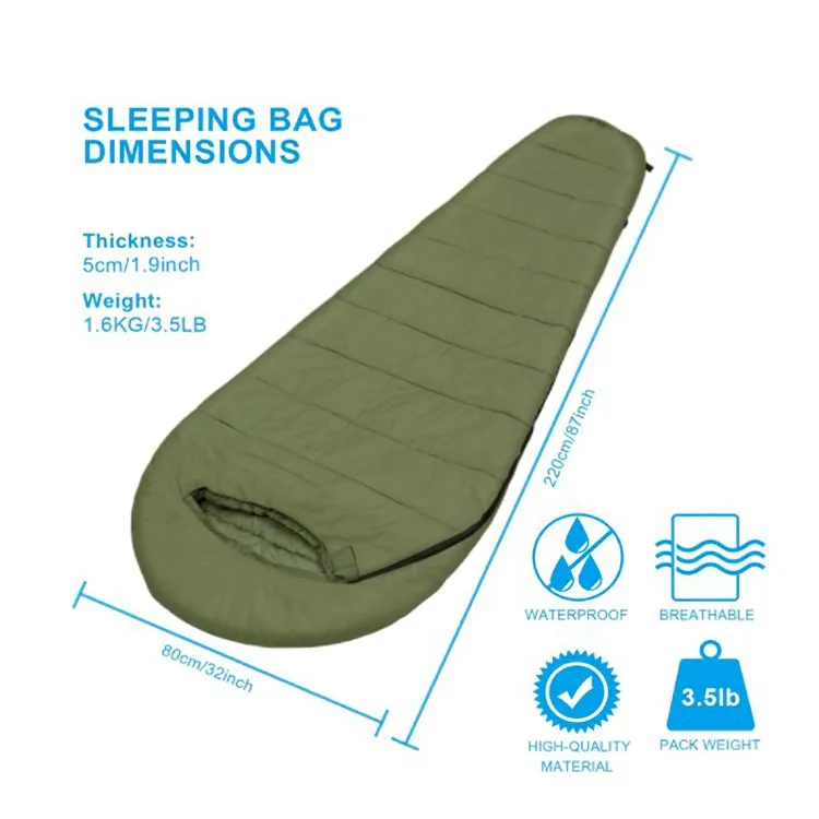 
2020 Waterproof Electronic Outdoor Thermal Mummy Electric Battery Heated Sleeping Bag For Cold Weather 