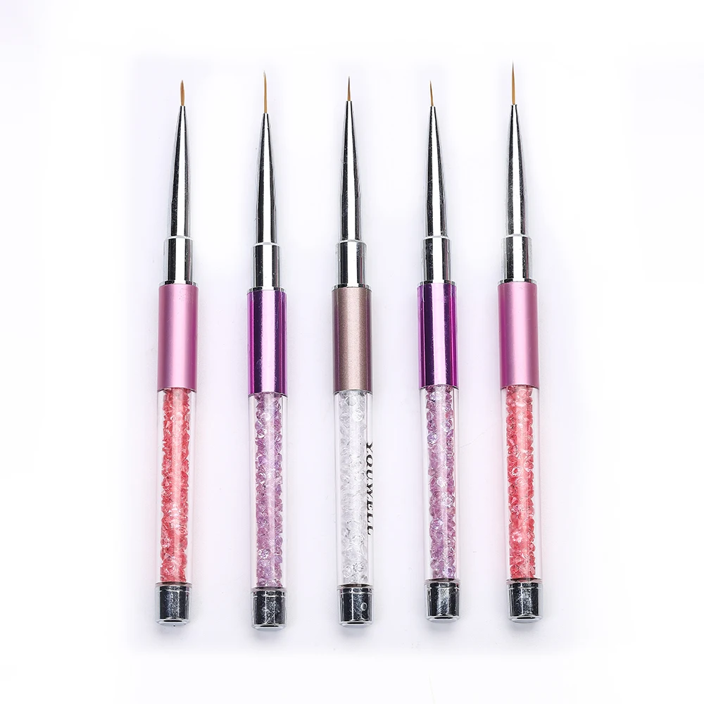 

diamond Handle OEM Liner Art Painting Kolinsky Hair Nail Liner Brush, Customized color