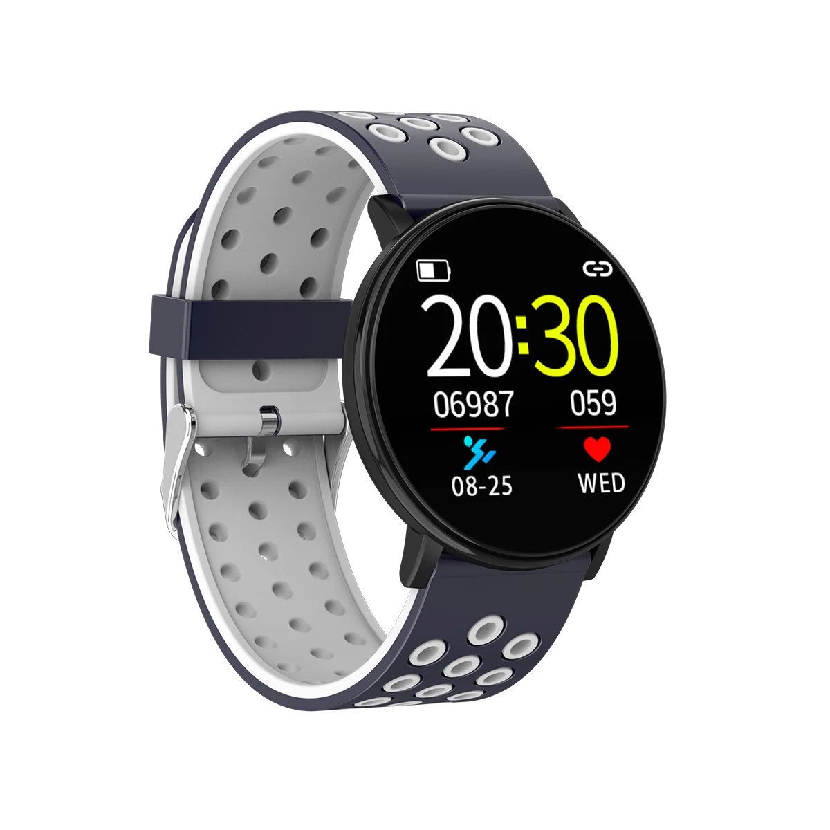 

Factory price new product color screen IP67 Waterproof fitness tracker heart rate monitoring smart bracelet W8, Black pink blue red green