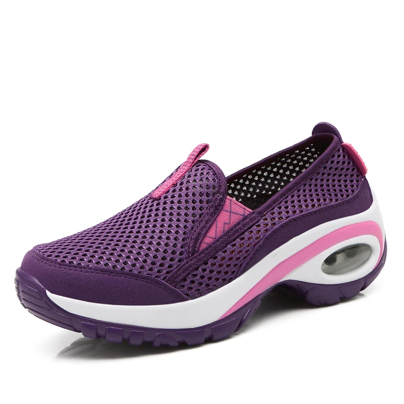 

Great running breathable running shoes for women, Purple pink grey