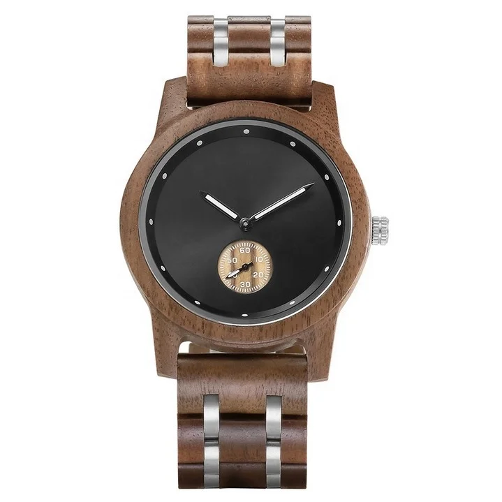 Reloj 100% Natural Eco - Friendly Quartz Indonesia Wood Watch Private Your Own Brand Men Wooden Watches Holz