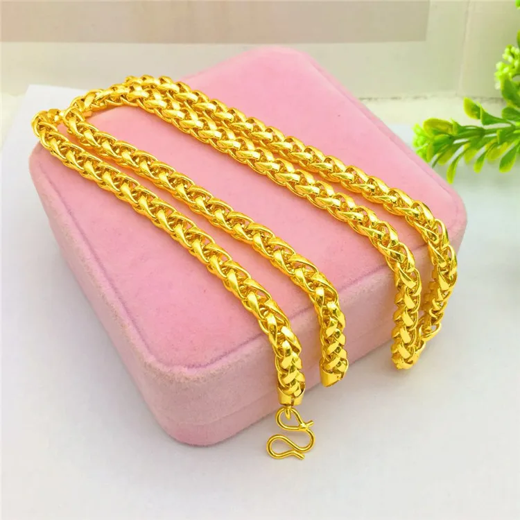 

Dropshipping Fashion Luxury Thailand Sand Gold 14K Necklace Thick Yellow Gold Chain Necklace for Men Engagement Jewelry Gifts