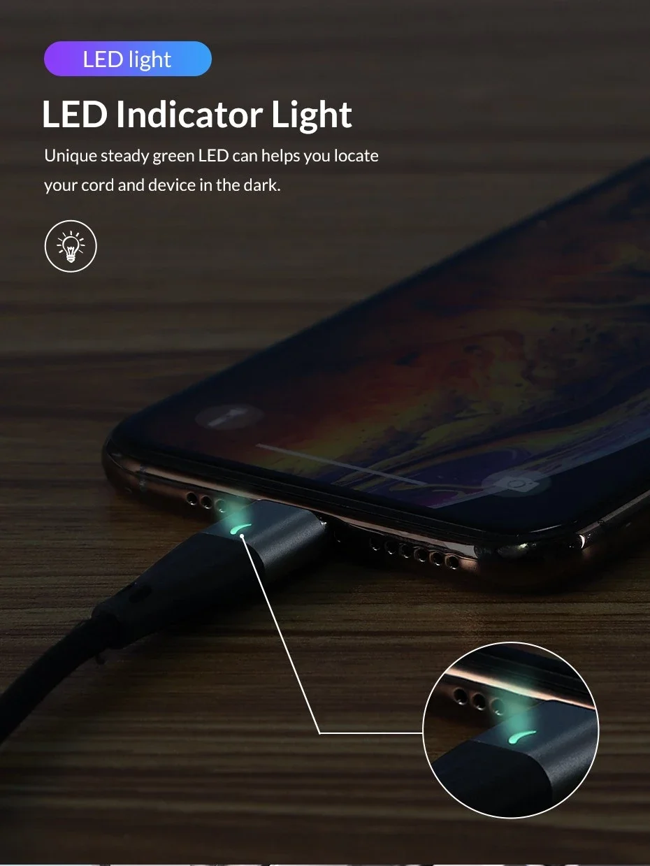 ZICAS High Quality Fast Charging Phone Magnet Charger 3 in 1 Magnetic USB Cable For iPhone+Micro+USB C - ANKUX.COM