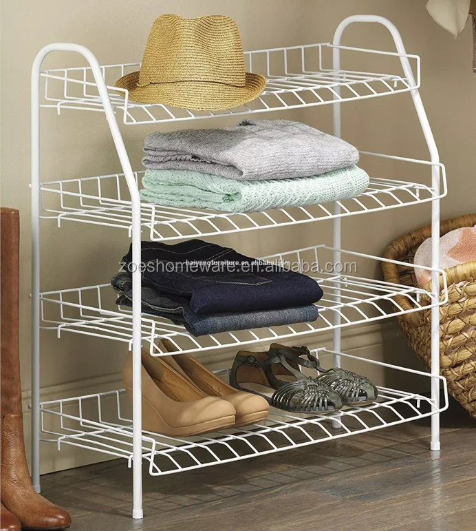 Metal Steel 4tier Shoe Rack Storage Organizer Shelf For Home Shoe