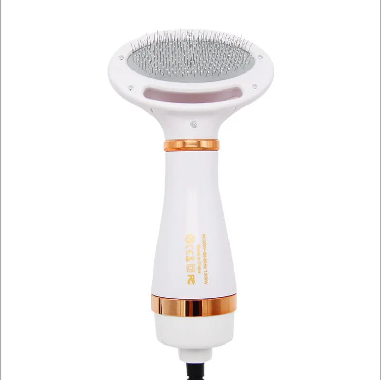 

2021 Amazon Hot Selling pet hair dryer with slicker brush 2 in 1 suitable for in door grooming purpose for large medium small, White