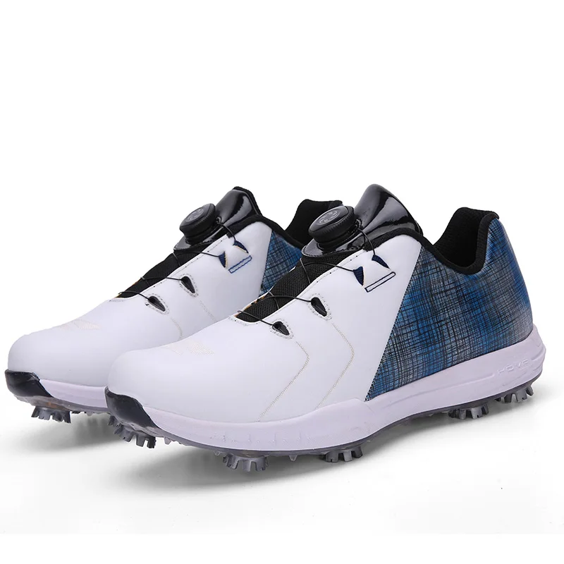 

2021 New custom logo golf shoes men's outdoor fashion casual rotary button golf sneakers breathable shoes, Bright color,colorful,make your color sport shoes