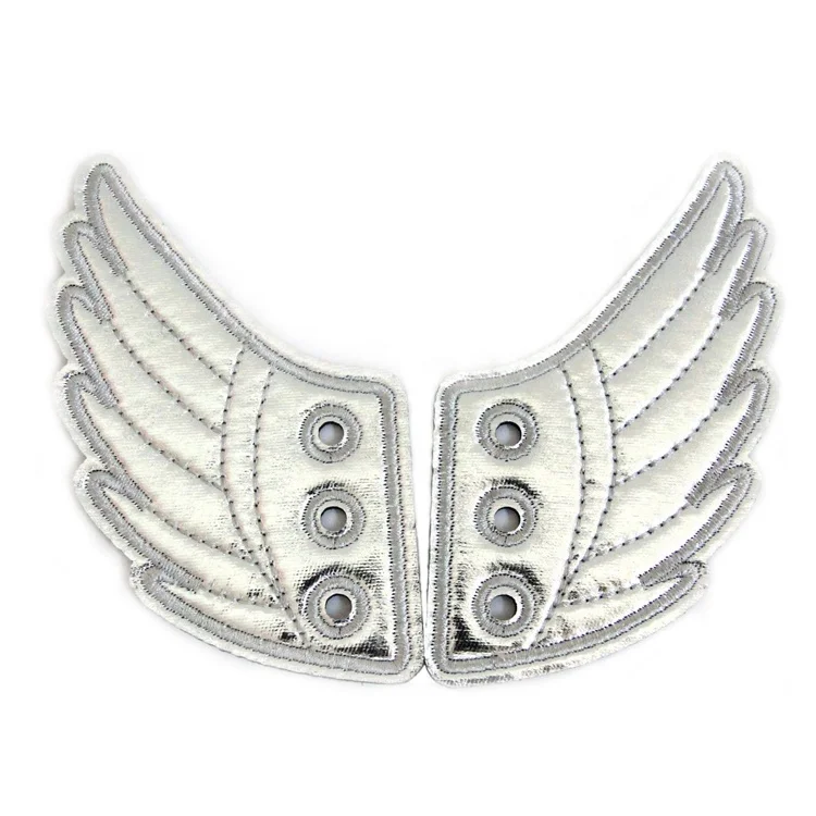 

New Products China Factory Custom Logo Silver Shoe Wings, Gold,silver,green,blue,black,pink,rose red etc