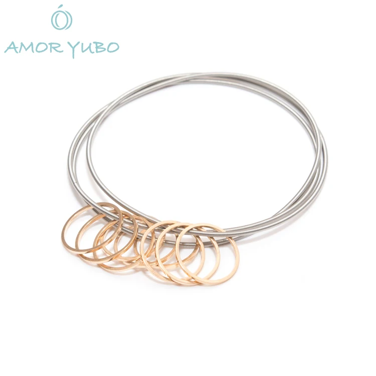 

AmorYubo bracelet charms jewelry making stainless steel charm bracelet, Black,gold,silver,gray