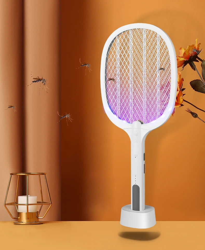 

2 In 1 Electric Mosquito Racket Insect Killer Led Inhalation Mosquito Lamp Flies Killer Electric Mosquito Swatter