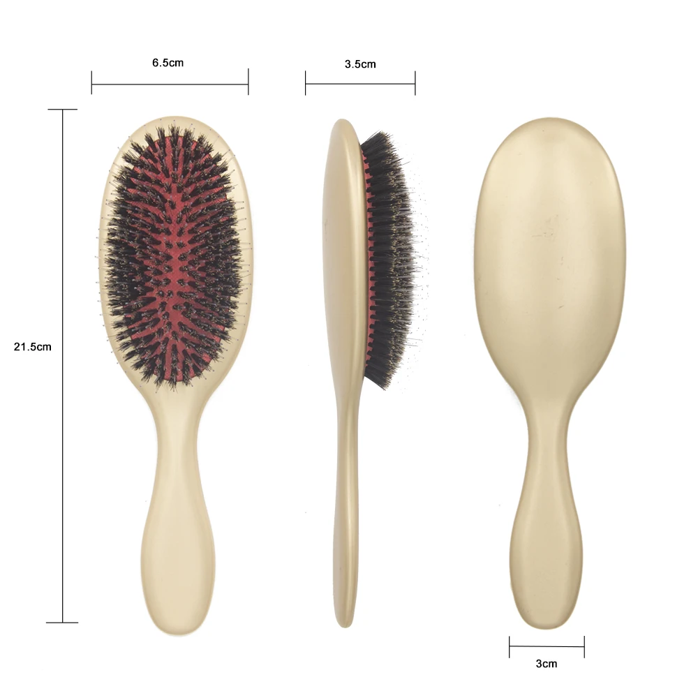 

Private Label Black Boar Bristle Nylon Massage Scalp Paddle Hair Brush custom wig brush
