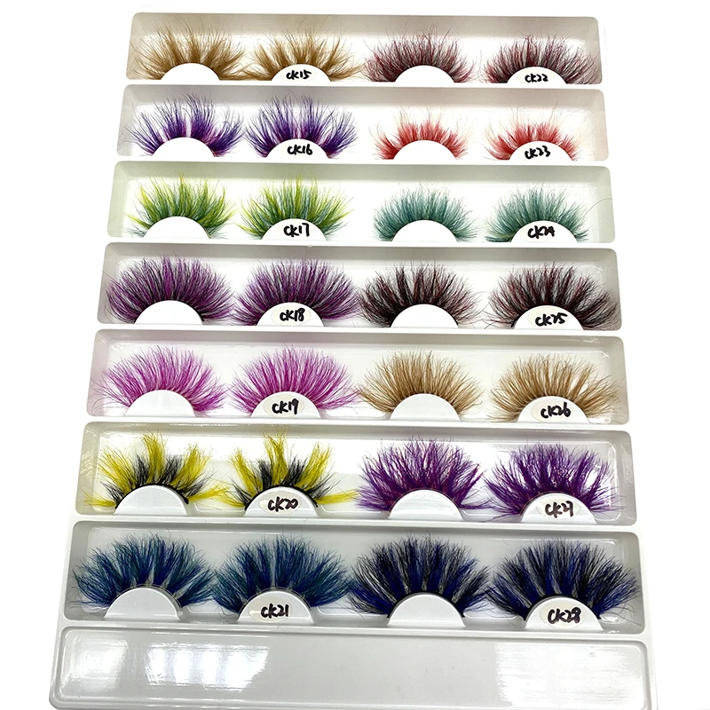 

Free Sample Private Label Colour Eyelashes Real Mink Lashes Colored Lashes3D Wholesale from Vendor, Colorful