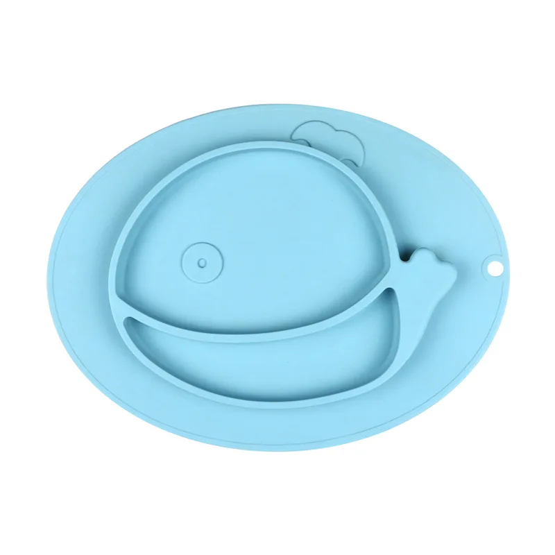 

Newest Unbreakable Baby Feeding Suction Bowl Kids BPA Free Divided Silicone Baby Plate, As picture