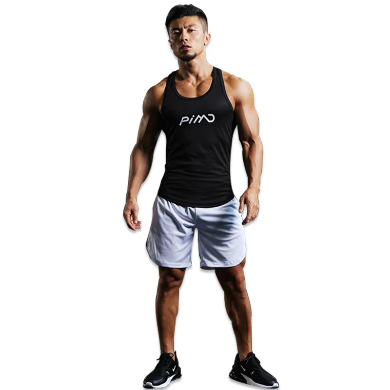 

Muscle Aesthetic Sports Vest Loose mesh running training suit Sleeveless stretch solid color fitness vest for men