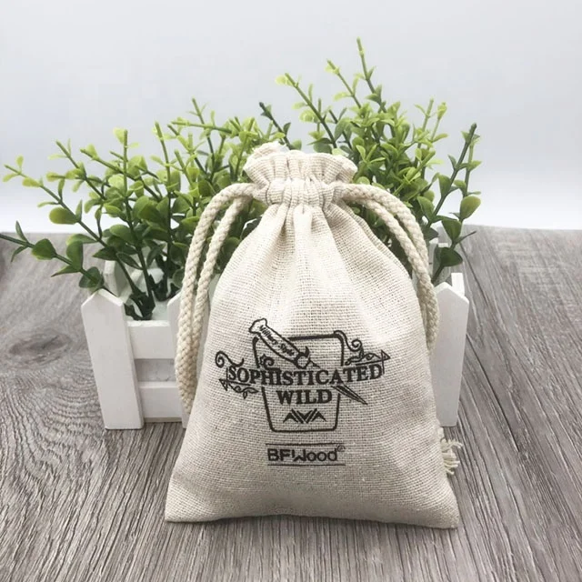 
Simple Jewelry Small Gift Packaging cotton Linen Pouches for Perfume Bottle 