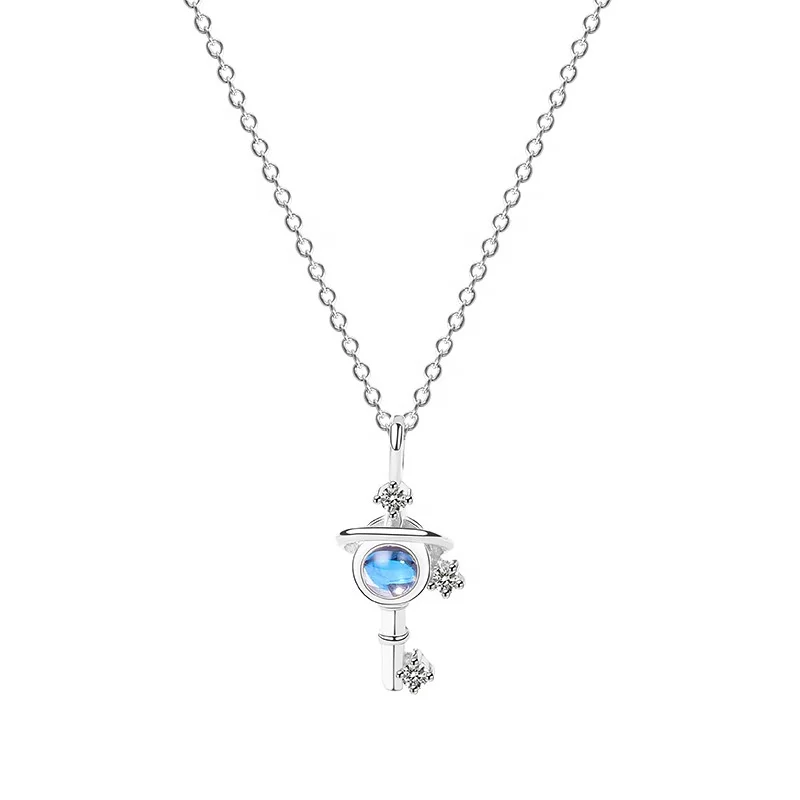 925 sterling silver i love you in 100 languages engraved key pendant necklace