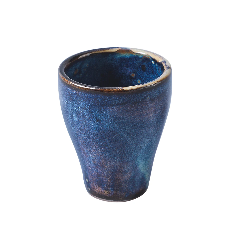 

Latest products YAYU high quality splendid tableware color glaze mini porcelain tea mug promotional galaxy ceramic tea cup, Blue