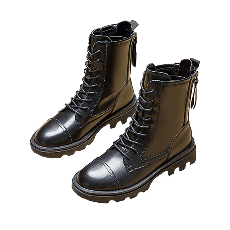 

D12801 women new style internet celebrity thick soled solid color martin boot 2021 fall height increasing shoes