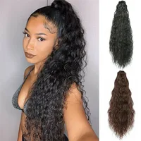 

women Thick kinky curly pony Tail Hair Extensions Claw Clip On Ponytail Hair Piece