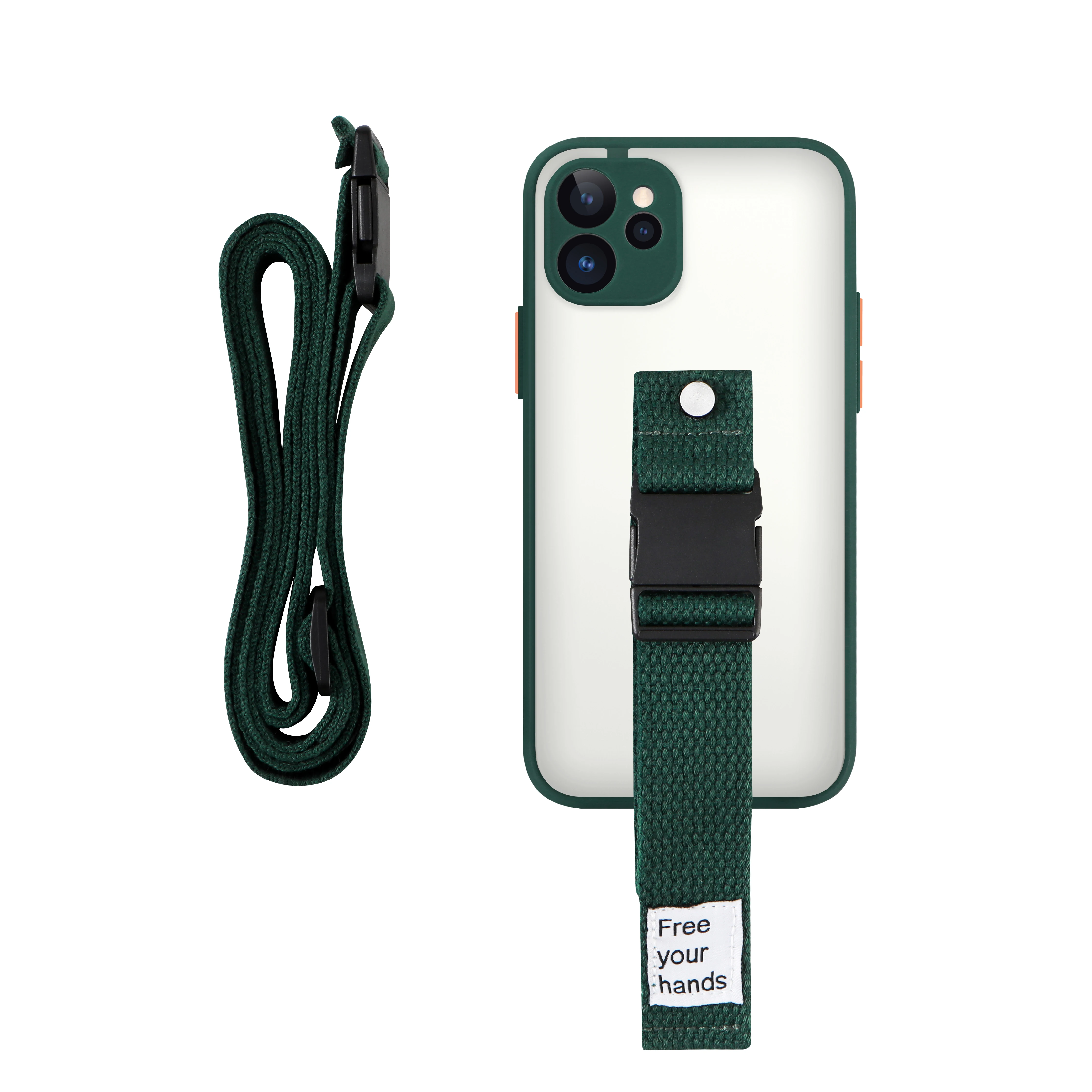 

Necklace Phone Case Cover for iPhone 11 Clear TPU PC Potable Crossbody Mobile Phone Case for iPhone 12 with Strap, Multi colors