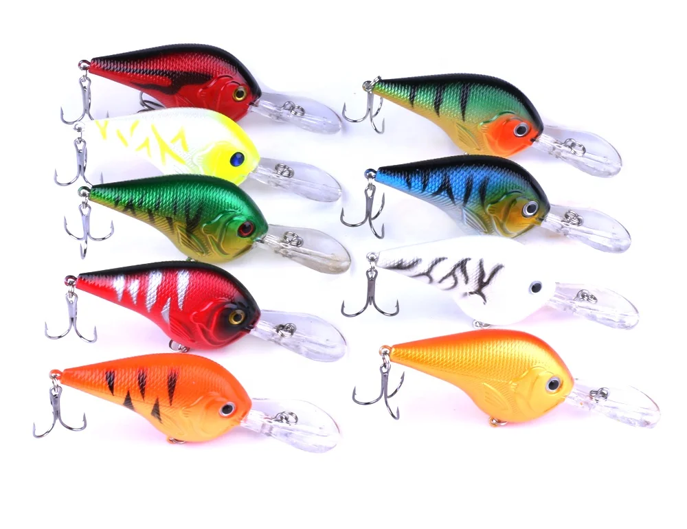 

Fishing-Crank Wobbler Deep Water Tackle Crankbait Hard Baits With High Carbon Steel Hooks fishing lures, 9 colors available/unpainted/customized