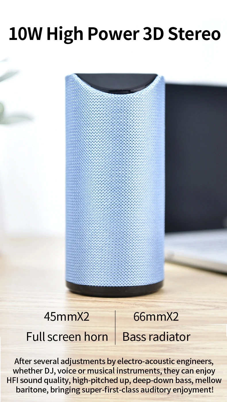 113 round wireless speaker with USB/TF slot - ANKUX.COM