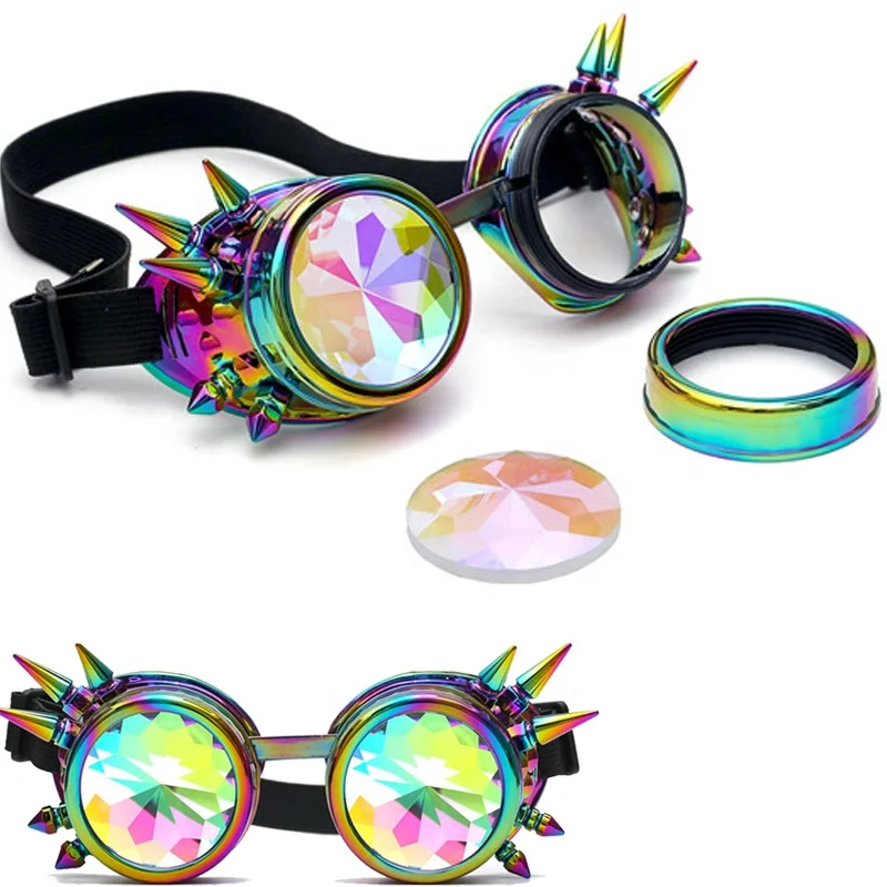 

FY New Willownail Steam Punk Gothic Retro-coloured kaleidoscope fashion goggles Cosplay goggles Kaleidoscope goggles