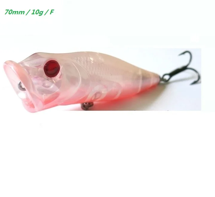 

Custom hard fishing popper lure plastic bodies unpainted bait, Vavious colors