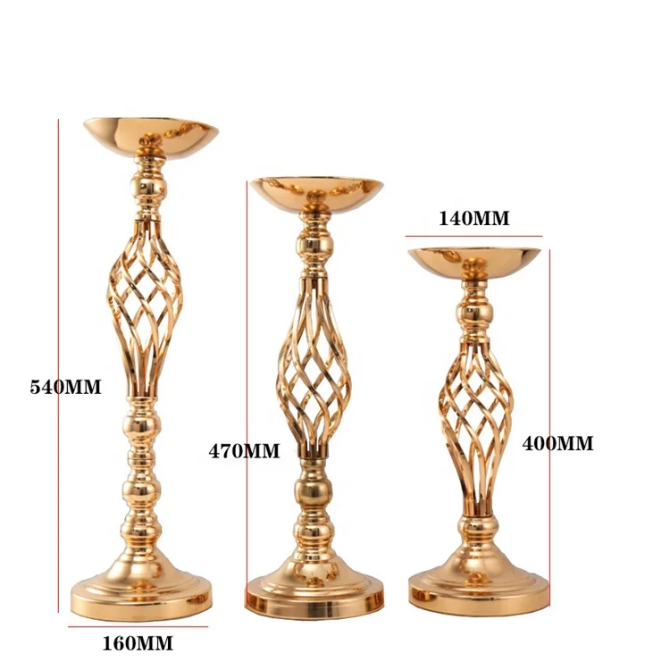 

Hot Selling B-2315 Flower Arrangement Stand Tall Gold Centerpieces Vase for Wedding Table