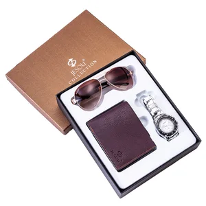 Man gift set beautifully wrapped quartz hot spot watch wallet sunglasses set creative combination set 2