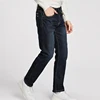 Wholesale dark blue blank plain basic long denim pants jeans for men