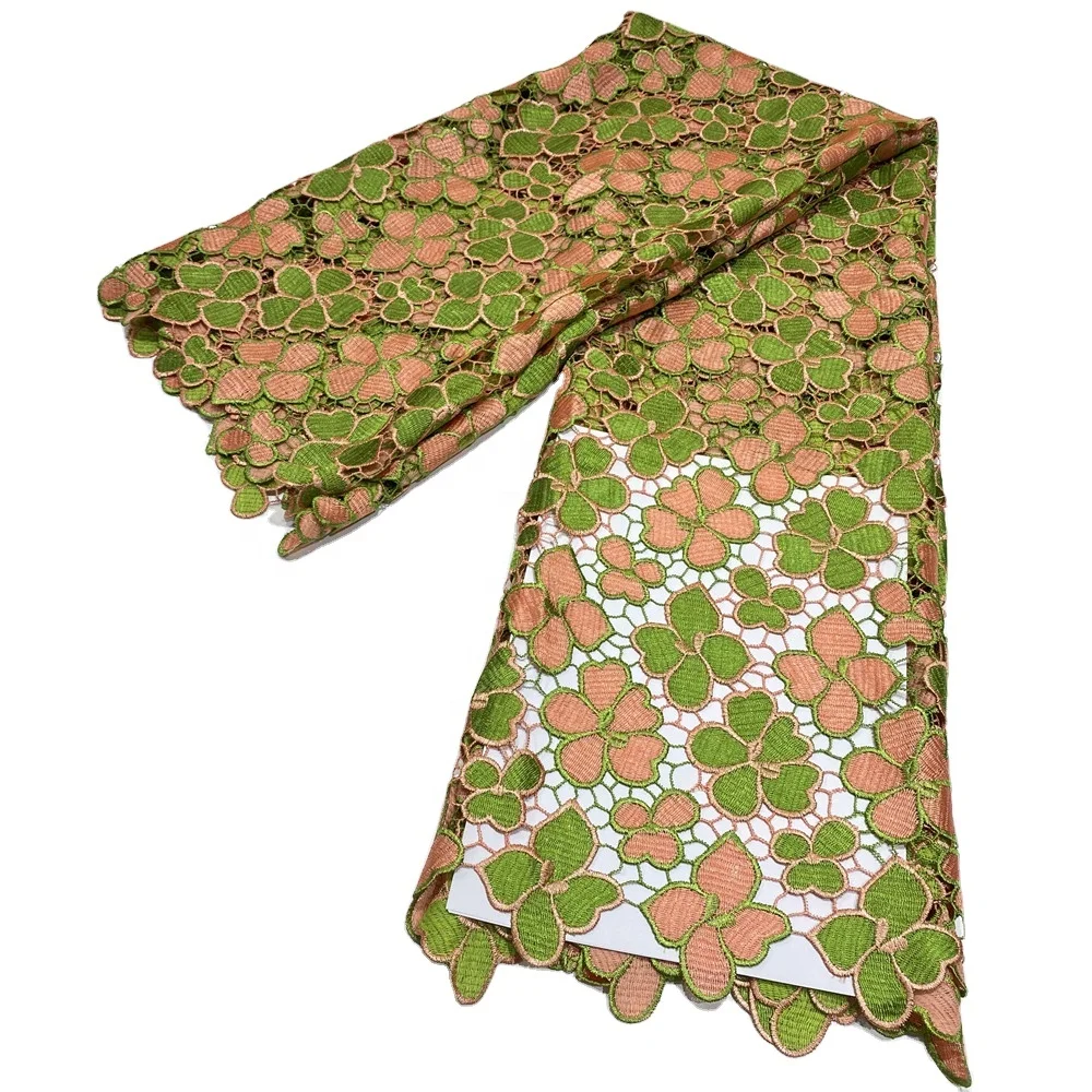 

Factory Direct Sale New Style African guipure chemical lace fabric cord lace customized floral guipure embroidery lace fabric