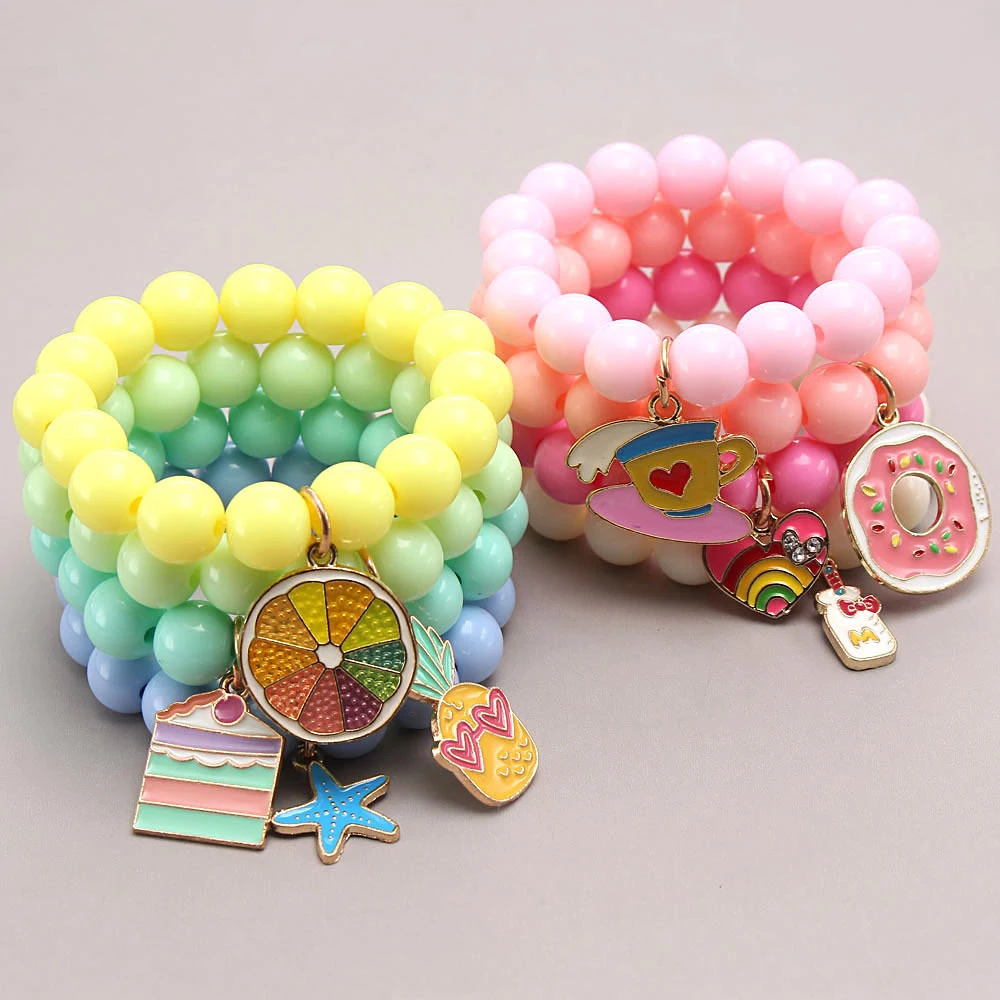

HOVANCI Popular Big Bracelet Beads Children Pink Smart Bead Bracelet Kids